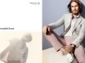 Mężczyzna w eleganckim stroju od włoskich marek odzieżowych Ermenegildo Zegna. Jasna marynarka, różowe spodnie i białe mokasyny.