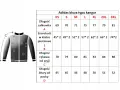 Tabela rozmiarów bluzy Adidas kangur. Rozmiar 56 męski odpowiada XL, gdzie szerokość w klatce to 62*2, a długość rękawa od szyi 83.