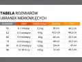 Tabela rozmiarów ubranek niemowlęcych: 9-12 miesięcy to rozmiar 80, waga 12 kg, klatka 50 cm, pas 45 cm.