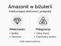 Amazonit w biżuterii: poznaj jego właściwości, takie jak spokój i harmonia. Dowiedz się, jak pielęgnować ten kamień, unikając chemii.