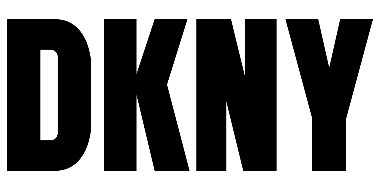 Logo DKNY. To znana marka odzieżowa, która oferuje stylowe ubrania i akcesoria.